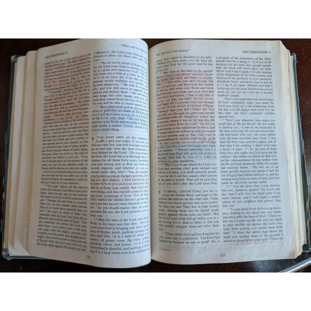 Vintage The Living Bible Paraphrased Red Letter Edition 1976 Tyndale Hardcover
